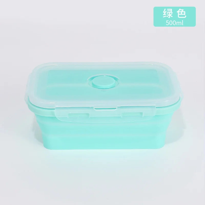 4PS Collapsible Food Storage Containers with Lids & Vent,, Kitchen Stacking Silicone Collapsible Meal Prep Container Set For