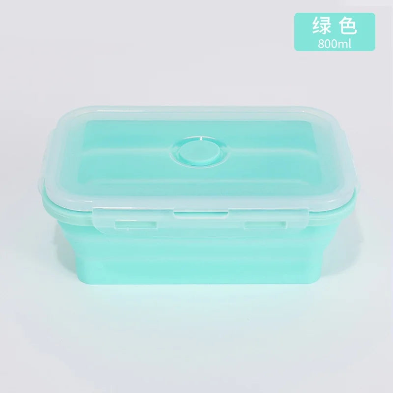 4PS Collapsible Food Storage Containers with Lids & Vent,, Kitchen Stacking Silicone Collapsible Meal Prep Container Set For