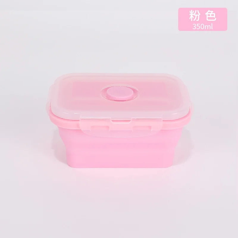 4PS Collapsible Food Storage Containers with Lids & Vent,, Kitchen Stacking Silicone Collapsible Meal Prep Container Set For