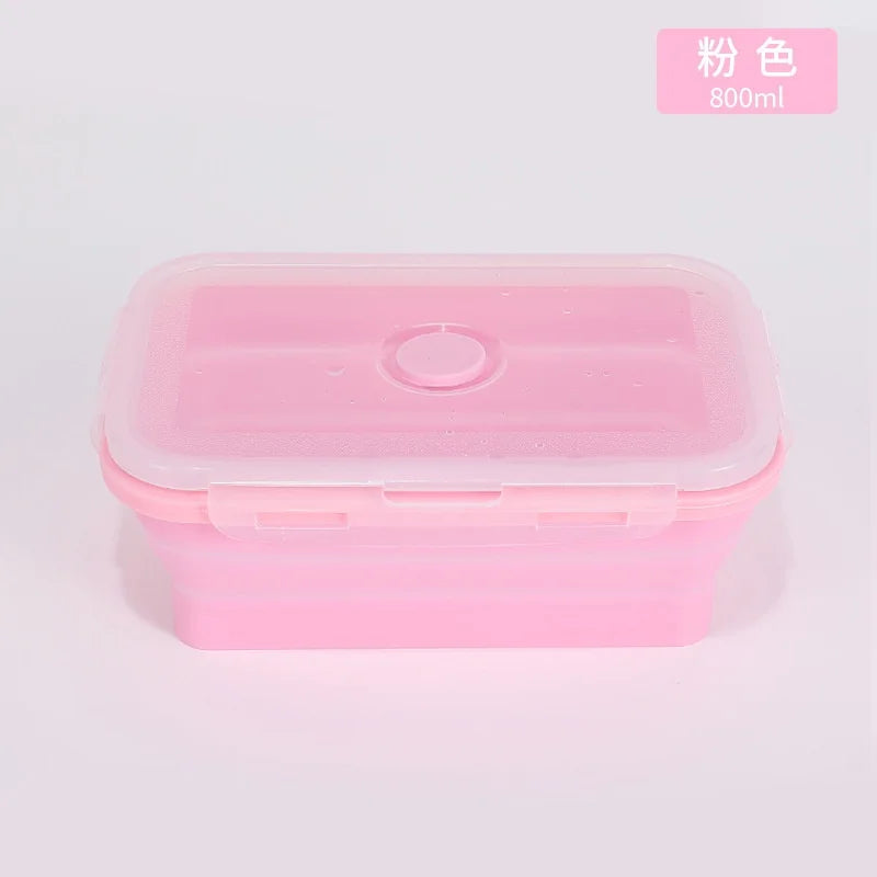 4PS Collapsible Food Storage Containers with Lids & Vent,, Kitchen Stacking Silicone Collapsible Meal Prep Container Set For
