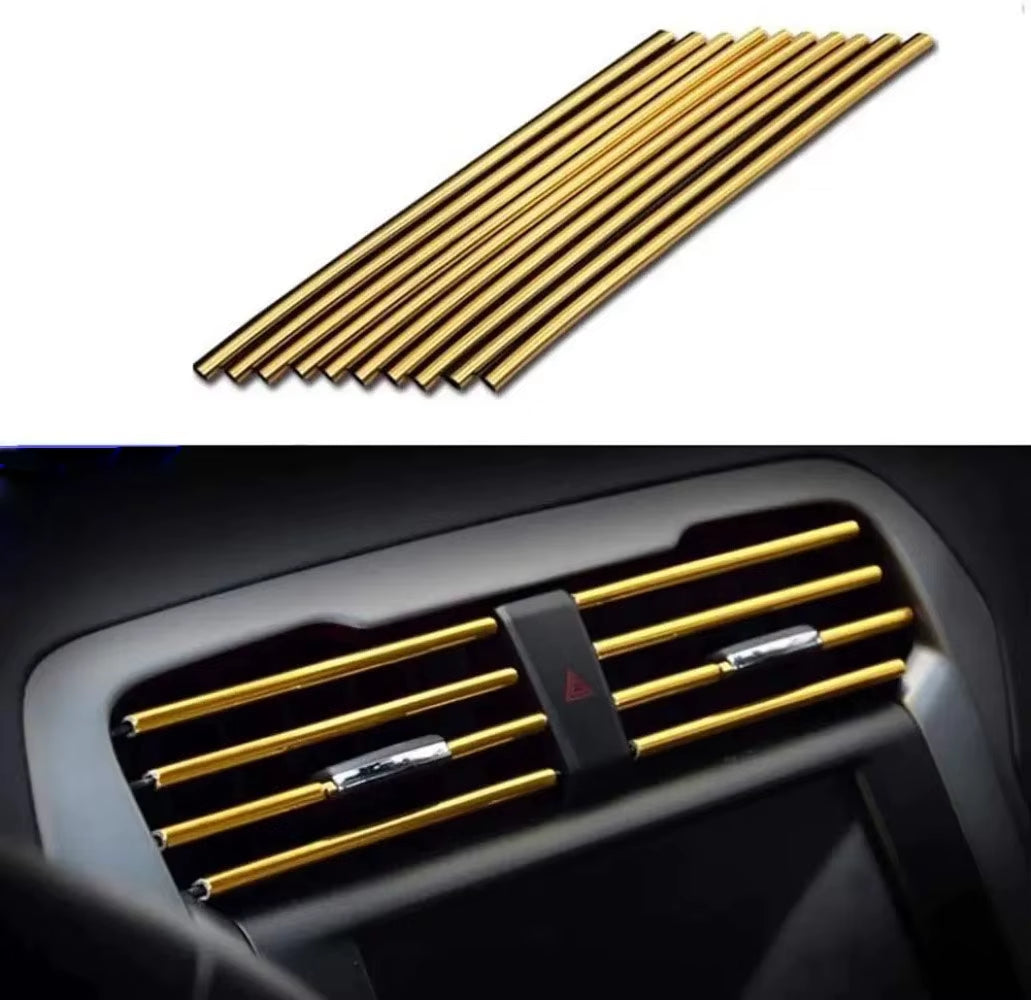 10Pcs 20Cm Car Air Conditioner Outlet Decorative U Shape Moulding Trim Decor Strips Car Styling Car Door Edge Corner Protector