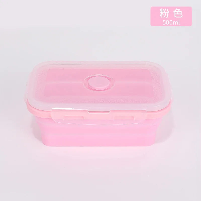 4PS Collapsible Food Storage Containers with Lids & Vent,, Kitchen Stacking Silicone Collapsible Meal Prep Container Set For