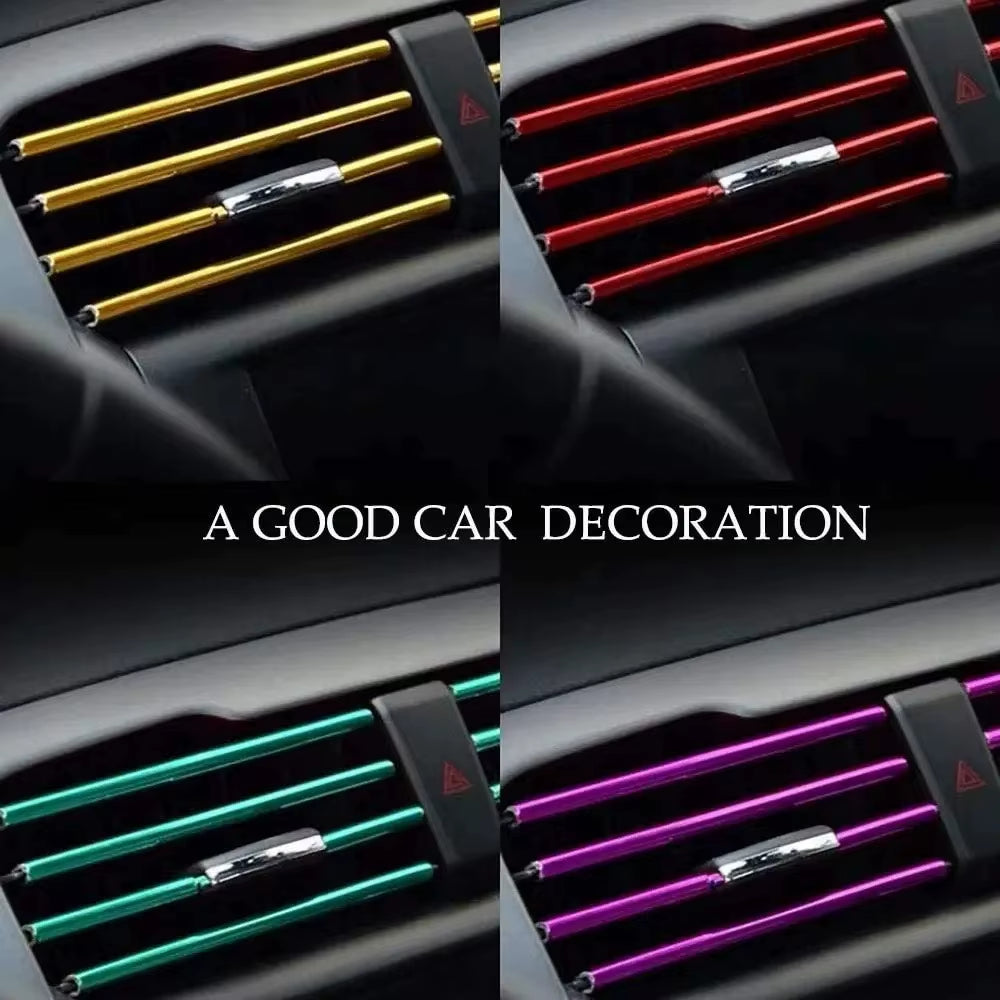 10Pcs 20Cm Car Air Conditioner Outlet Decorative U Shape Moulding Trim Decor Strips Car Styling Car Door Edge Corner Protector