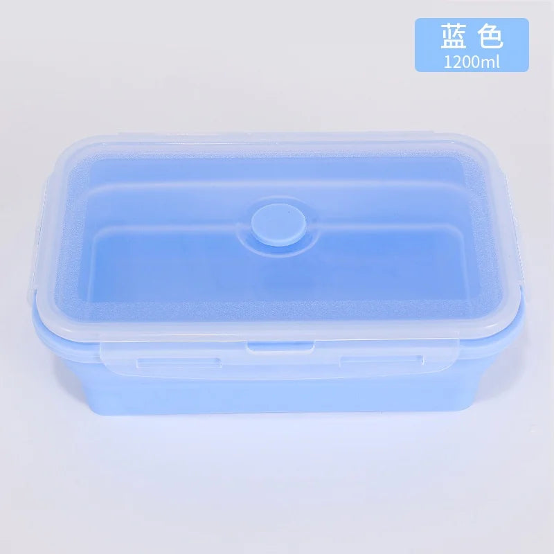 4PS Collapsible Food Storage Containers with Lids & Vent,, Kitchen Stacking Silicone Collapsible Meal Prep Container Set For